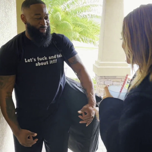 Big black guy came to a white beauty to give her a massage